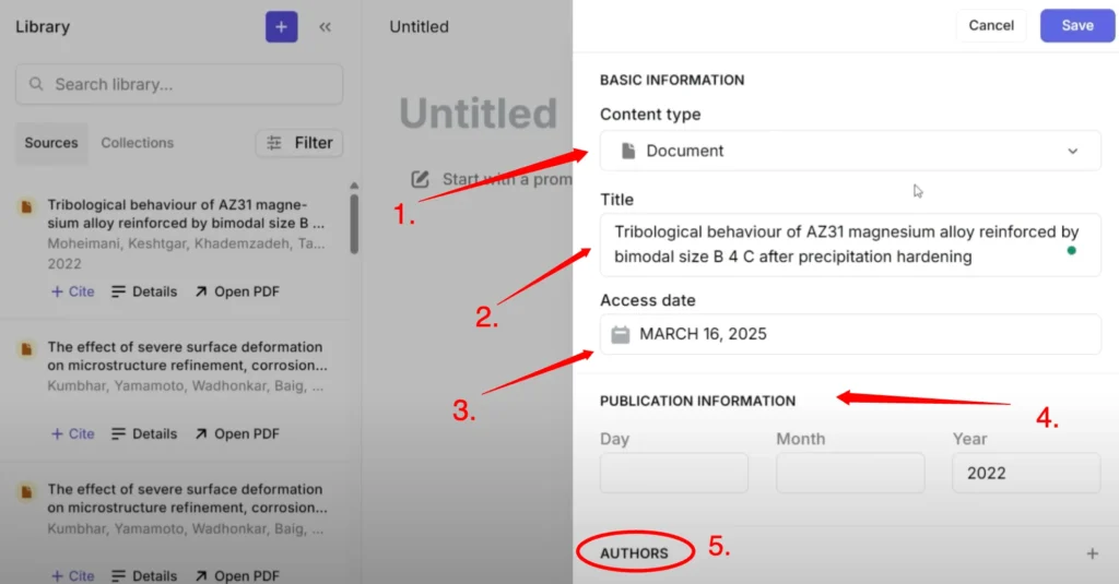 Jenni ai edit metadata
